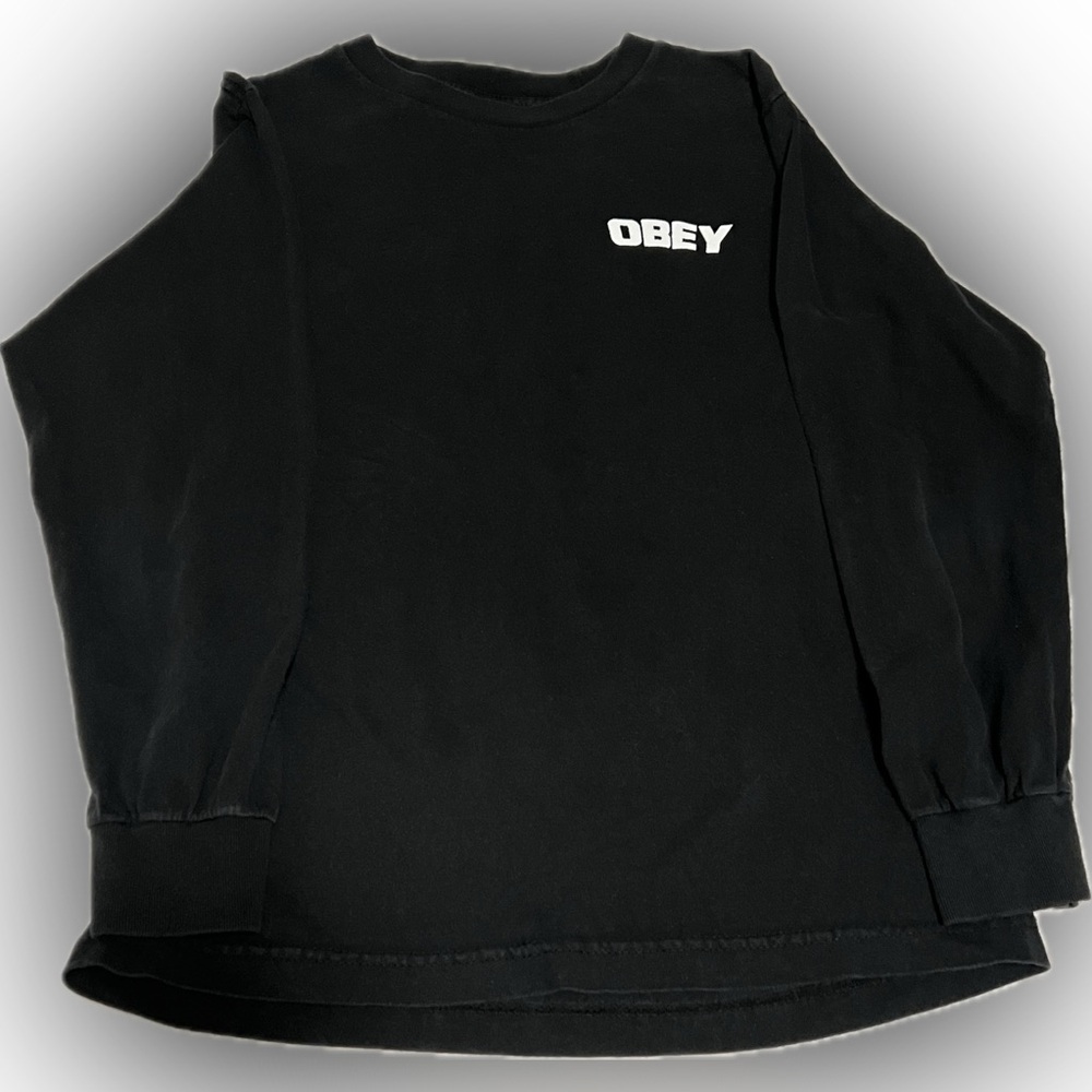 Obey game over men’s long sleeve T-shirt size small.
